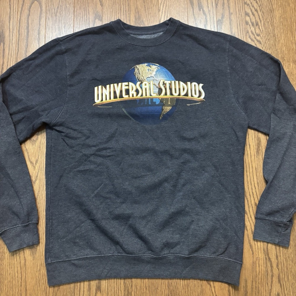 Vintage Y2K Universal Studios Florida Sweatshirt Crewneck Sweater Gray Mens L